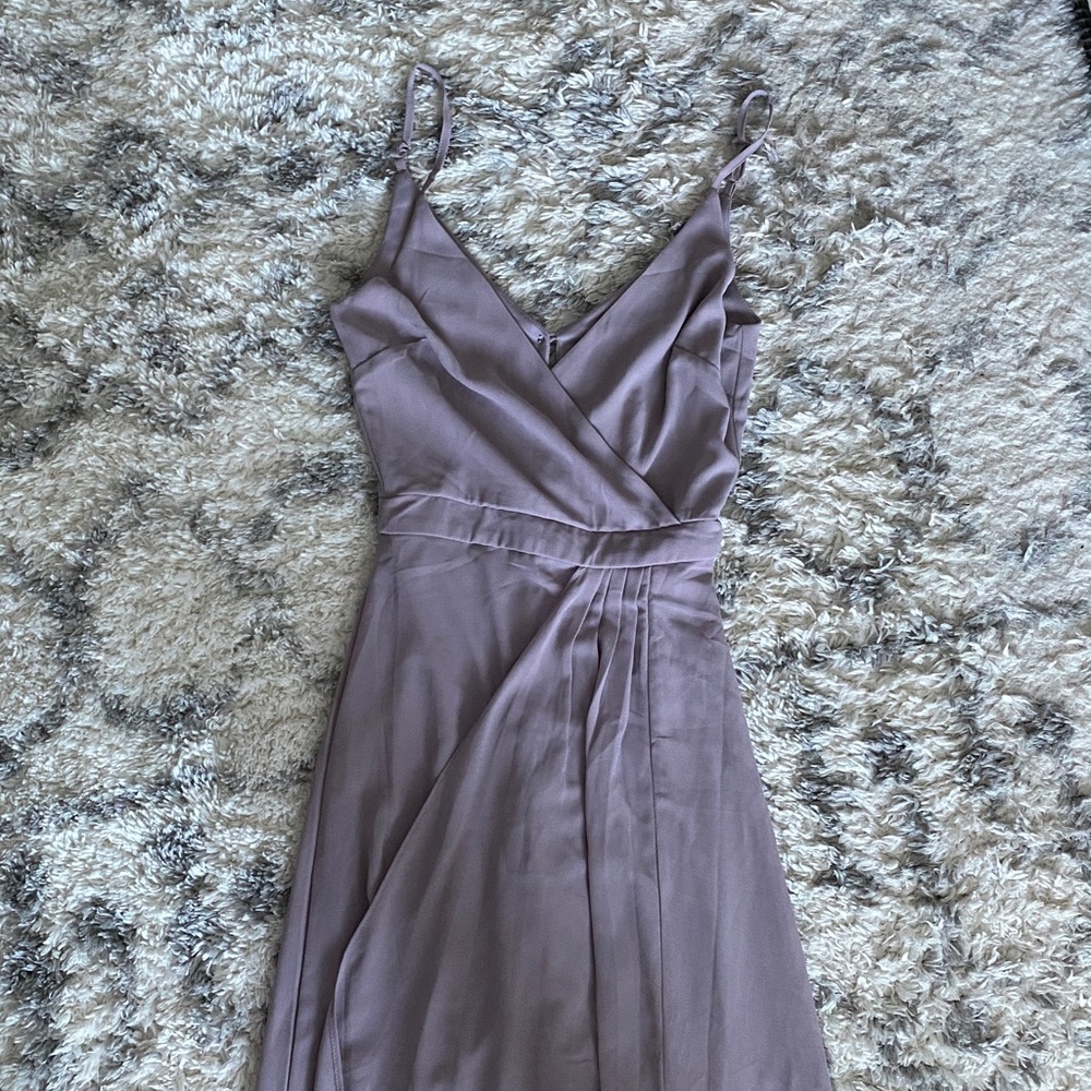 Tfnc London - Petite Elegant Light Gray/Lavender Spaghetti Strap Maxi Dress